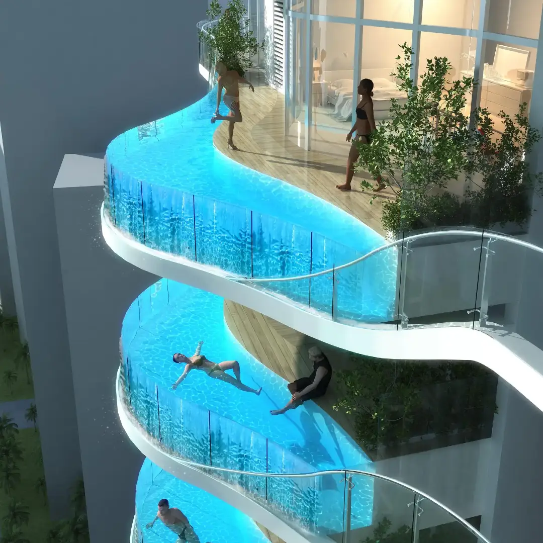 Zwembalkons Hotel Concept for Mumbai