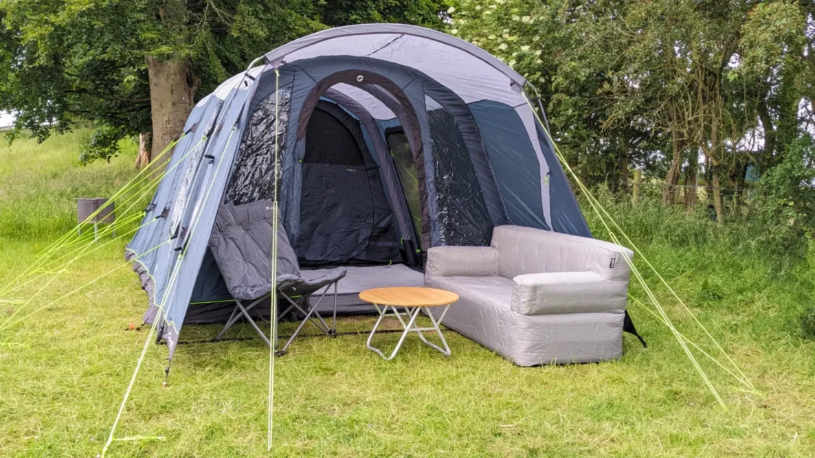Moonhill 5 Air Tent and Outwell furniture