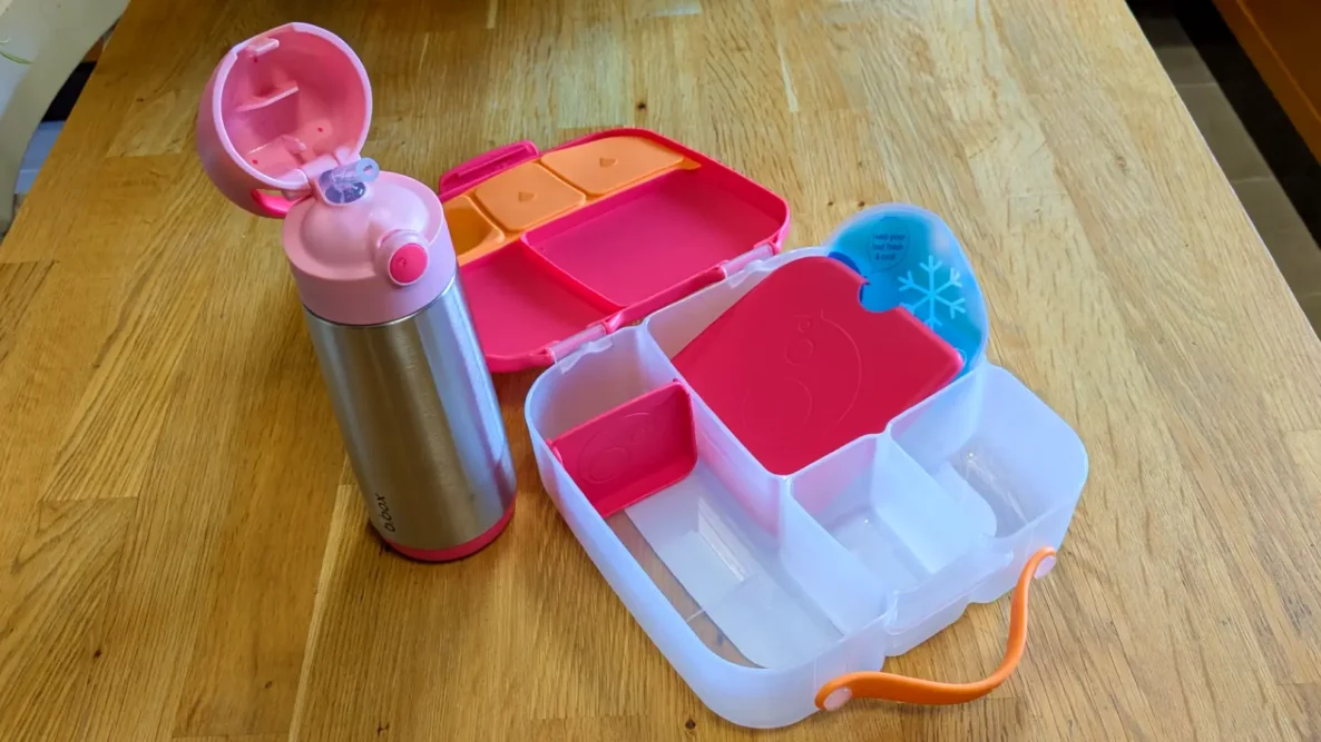 b.box insulated flask and bento-style lunchbox