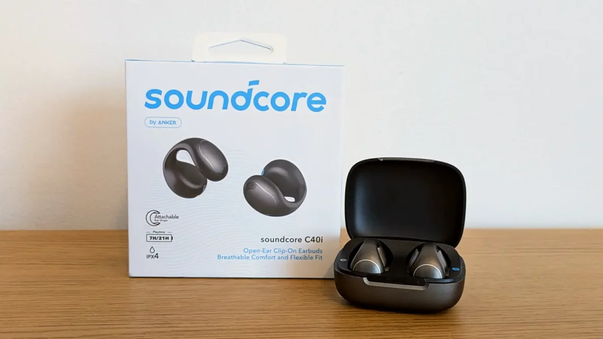 Soundcore C40i Open-Ear Clip-On Earbuds – Graphite Gray – 3D Sound, Bluetooth, 18-Month Warranty – AKA3331