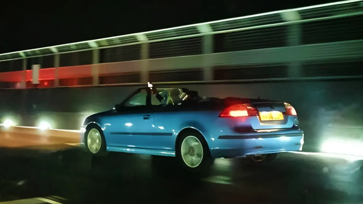 Silverstone Lap of Lights in a Saab convertible