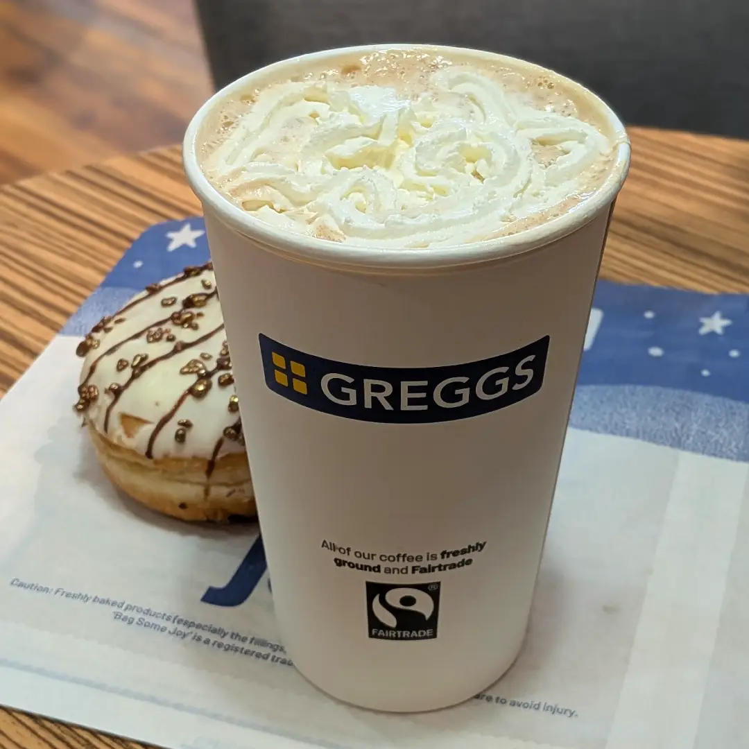 Christmas coffee from Greggs