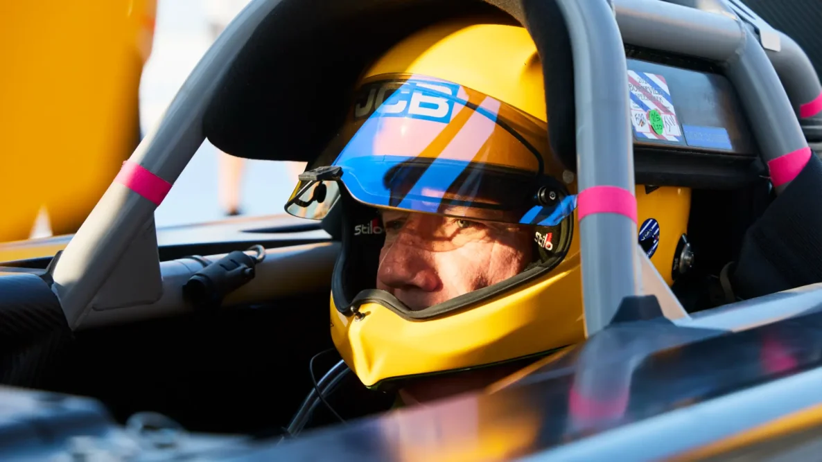 Andy Green in the JCB Hydromax ahead of setting the land speed record
