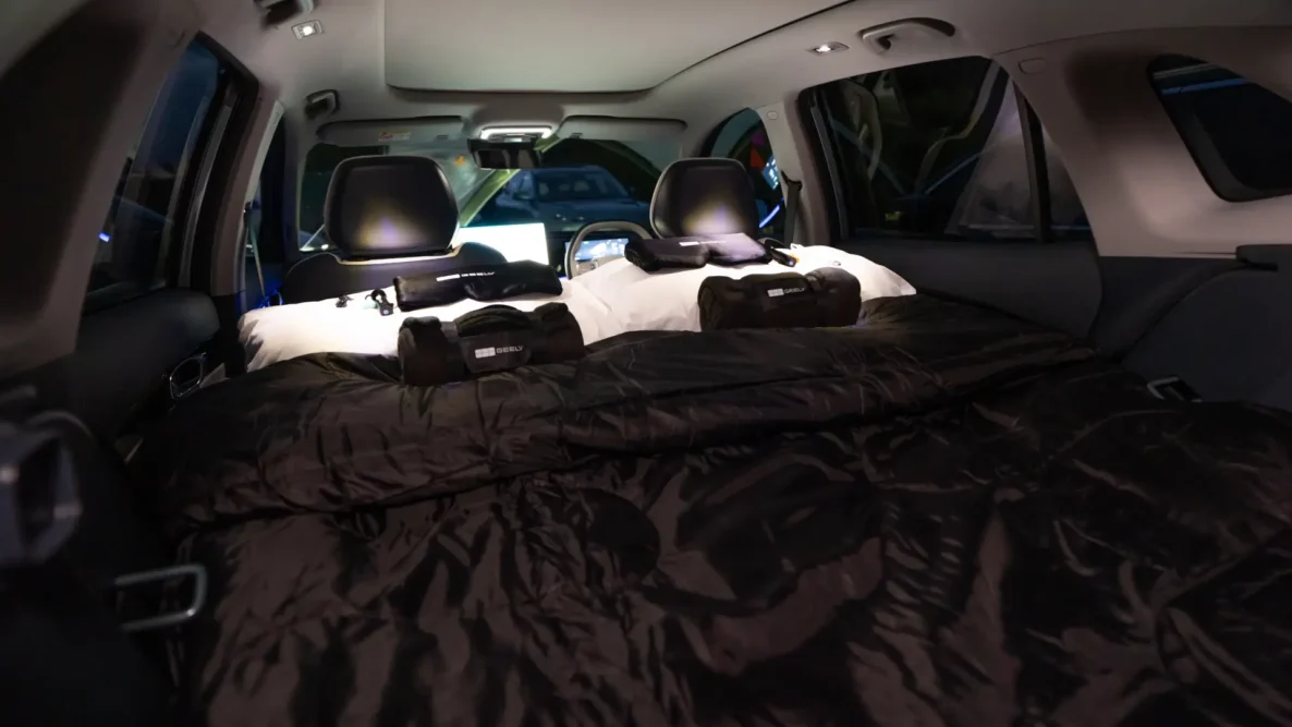 Geely EX5 set up for camping